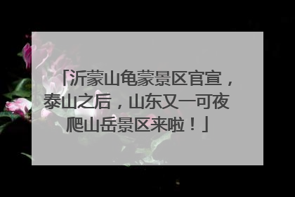 沂蒙山龟蒙景区官宣，泰山之后，山东又一可夜爬山岳景区来啦！