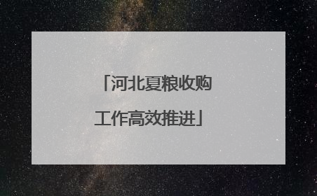 河北夏粮收购工作高效推进