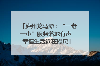 泸州龙马潭：“一老一小”服务落地有声 幸福生活近在咫尺