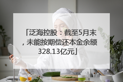 泛海控股：截至5月末，未能按期偿还本金余额328.13亿元