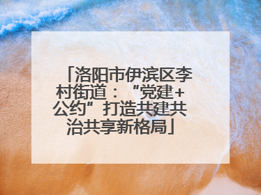 洛阳市伊滨区李村街道：“党建+公约”打造共建共治共享新格局