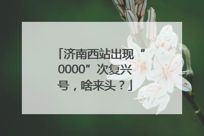 济南西站出现“0000”次复兴号，啥来头？