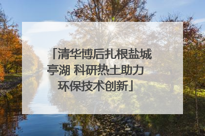 清华博后扎根盐城亭湖 科研热土助力环保技术创新