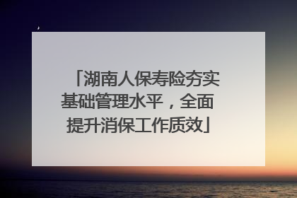 湖南人保寿险夯实基础管理水平，全面提升消保工作质效
