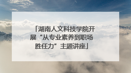 湖南人文科技学院开展“从专业素养到职场胜任力”主题讲座