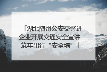 湖北随州公安交警进企业开展交通安全宣讲筑牢出行“安全墙”