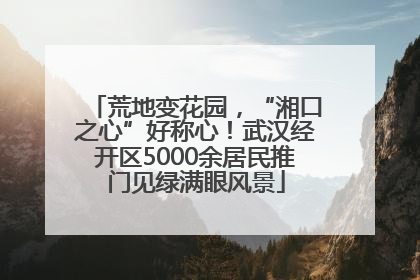 荒地变花园，“湘口之心”好称心！武汉经开区5000余居民推门见绿满眼风景