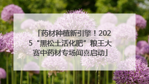 药材种植新引擎！2025“黑松土活化肥”粮王大赛中药材专场闻喜启动