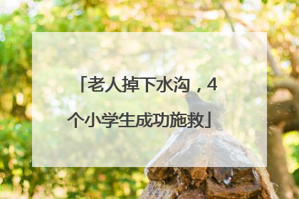 老人掉下水沟，4个小学生成功施救