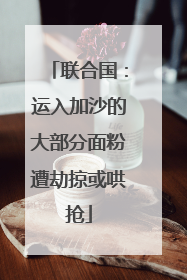 联合国：运入加沙的大部分面粉遭劫掠或哄抢