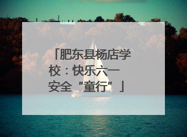 肥东县杨店学校：快乐六一 安全“童行”