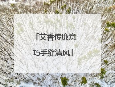 艾香传廉意 巧手缝清风