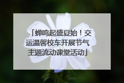 蝉鸣起盛夏始！交运温馨校车开展节气主题流动课堂活动