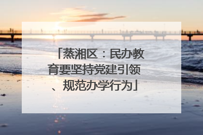 蒸湘区：民办教育要坚持党建引领、规范办学行为