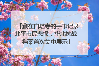 藏在白塔寺的手书记录北平市民悲愤，华北抗战档案首次集中展示