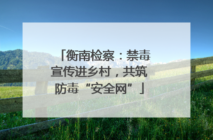 衡南检察：禁毒宣传进乡村，共筑防毒“安全网”