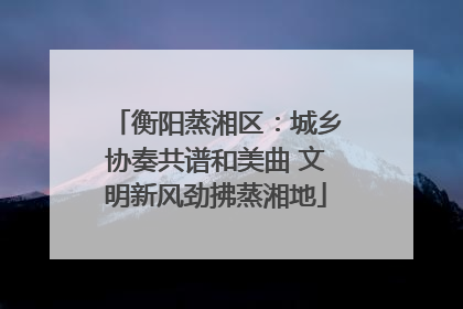 衡阳蒸湘区：城乡协奏共谱和美曲 文明新风劲拂蒸湘地