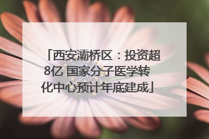 西安灞桥区：投资超8亿 国家分子医学转化中心预计年底建成