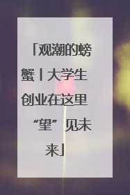 观潮的螃蟹丨大学生创业在这里“望”见未来