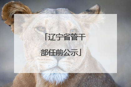 辽宁省管干部任前公示