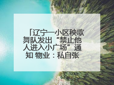 辽宁一小区秧歌舞队发出“禁止他人进入小广场”通知 物业：私自张贴，已撤掉