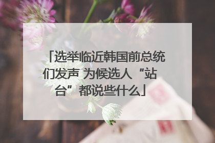 选举临近韩国前总统们发声 为候选人“站台”都说些什么