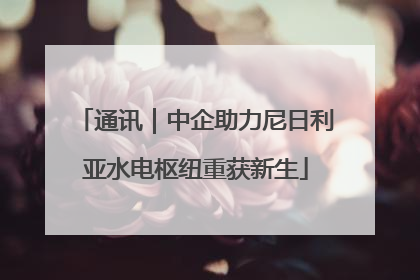 通讯｜中企助力尼日利亚水电枢纽重获新生