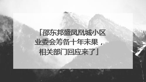 邵东邦盛凤凰城小区业委会筹备十年未果，相关部门回应来了