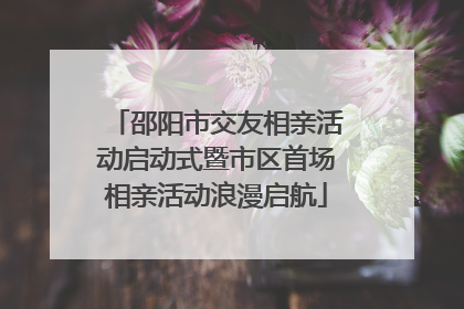 邵阳市交友相亲活动启动式暨市区首场相亲活动浪漫启航