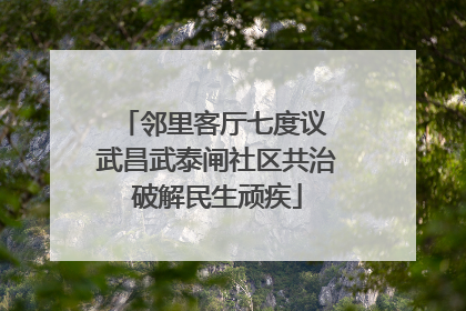 邻里客厅七度议 武昌武泰闸社区共治破解民生顽疾