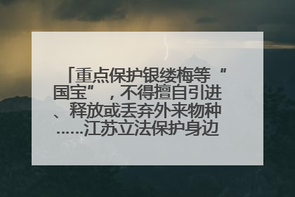 重点保护银缕梅等“国宝”，不得擅自引进、释放或丢弃外来物种……江苏立法保护身边的生物“朋友圈”