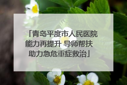 青岛平度市人民医院能力再提升 导师帮扶助力急危重症救治