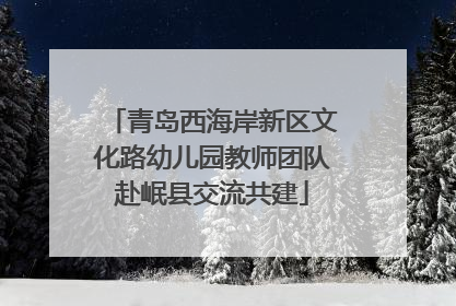 青岛西海岸新区文化路幼儿园教师团队赴岷县交流共建