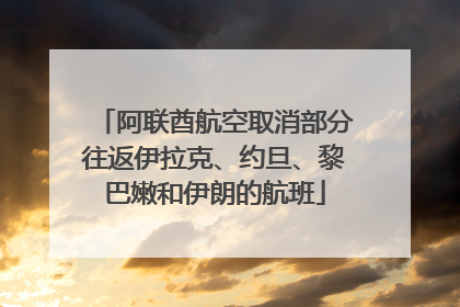 阿联酋航空取消部分往返伊拉克、约旦、黎巴嫩和伊朗的航班