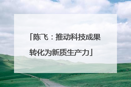 陈飞：推动科技成果转化为新质生产力