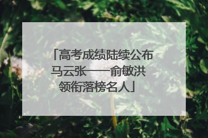 高考成绩陆续公布 马云张一一俞敏洪领衔落榜名人