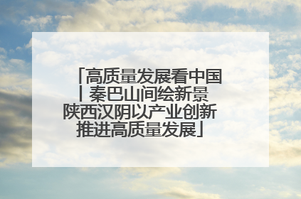 高质量发展看中国丨秦巴山间绘新景 陕西汉阴以产业创新推进高质量发展