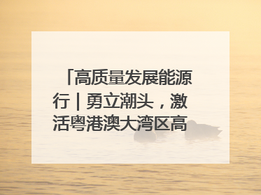 高质量发展能源行｜勇立潮头，激活粤港澳大湾区高质量发展动力源
