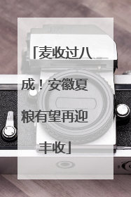 麦收过八成！安徽夏粮有望再迎丰收