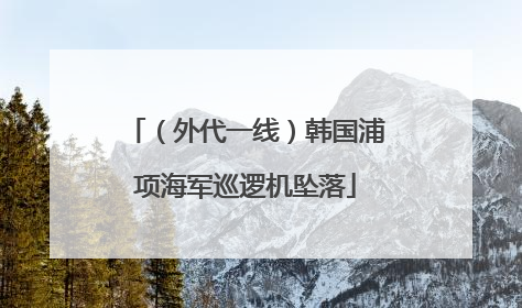 （外代一线）韩国浦项海军巡逻机坠落