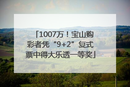 1007万！宝山购彩者凭“9+2”复式票中得大乐透一等奖