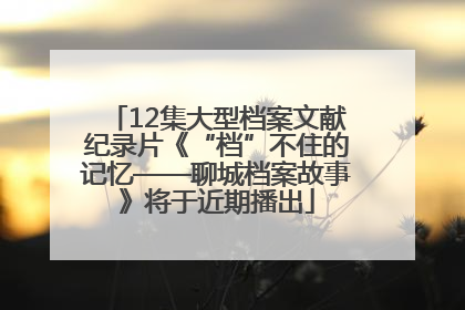 12集大型档案文献纪录片《“档”不住的记忆——聊城档案故事》将于近期播出