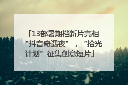 13部暑期档新片亮相“抖音奇遇夜”，“拾光计划”征集创意短片