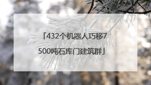 432个机器人巧移7500吨石库门建筑群