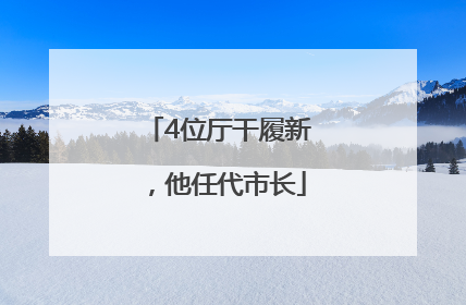 4位厅干履新，他任代市长